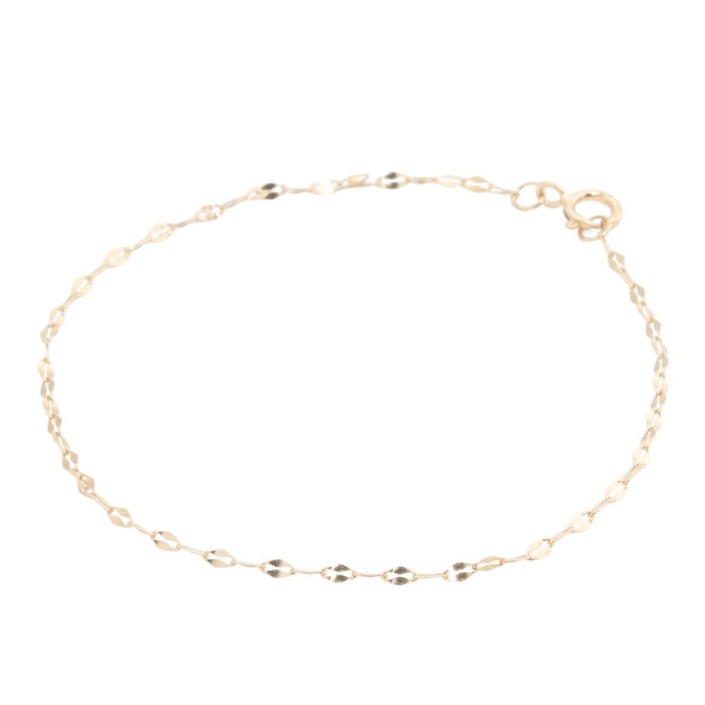 14k gold mirror-chain bracelet 6.25 inches - Picture 2 of 6